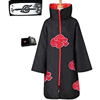 LUOWAN Capa de Akatsuki Itachi-Anime Naruto Akatsuki Uchiha Itachi Shuriken Frente Diadema Accesorios Trajes Cosplay…